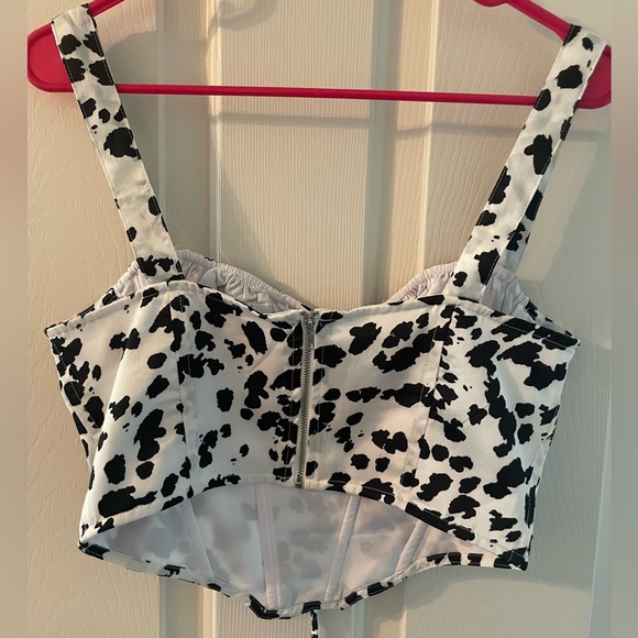 Cow Print Corset Top - Picture 2 of 3
